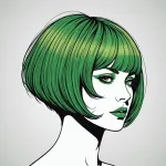 wig of short green hair image